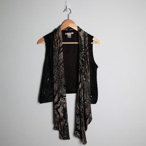 Alberto Makali Faux Leather Vest with Pockets